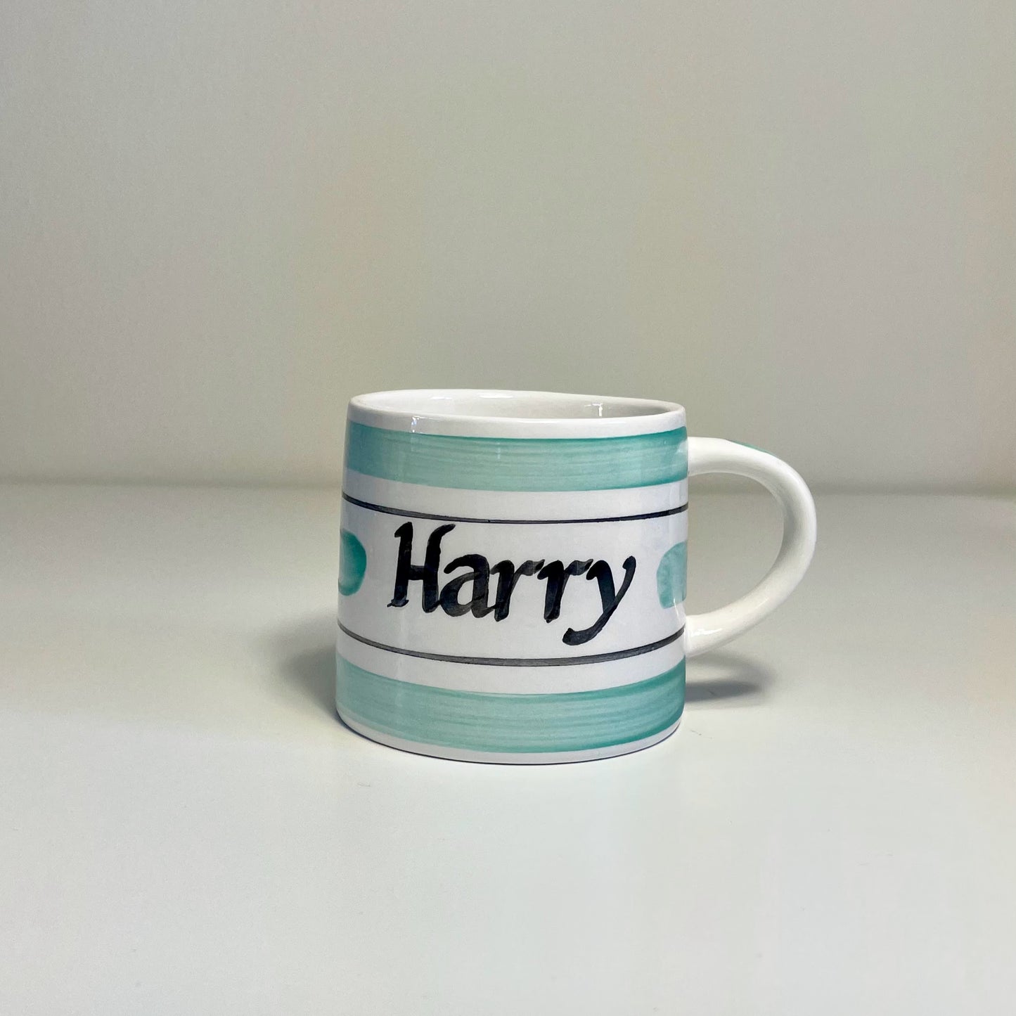 Mint Green hand painted personalised mugs
