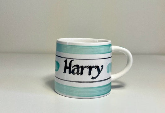 Mint Green hand painted personalised mugs